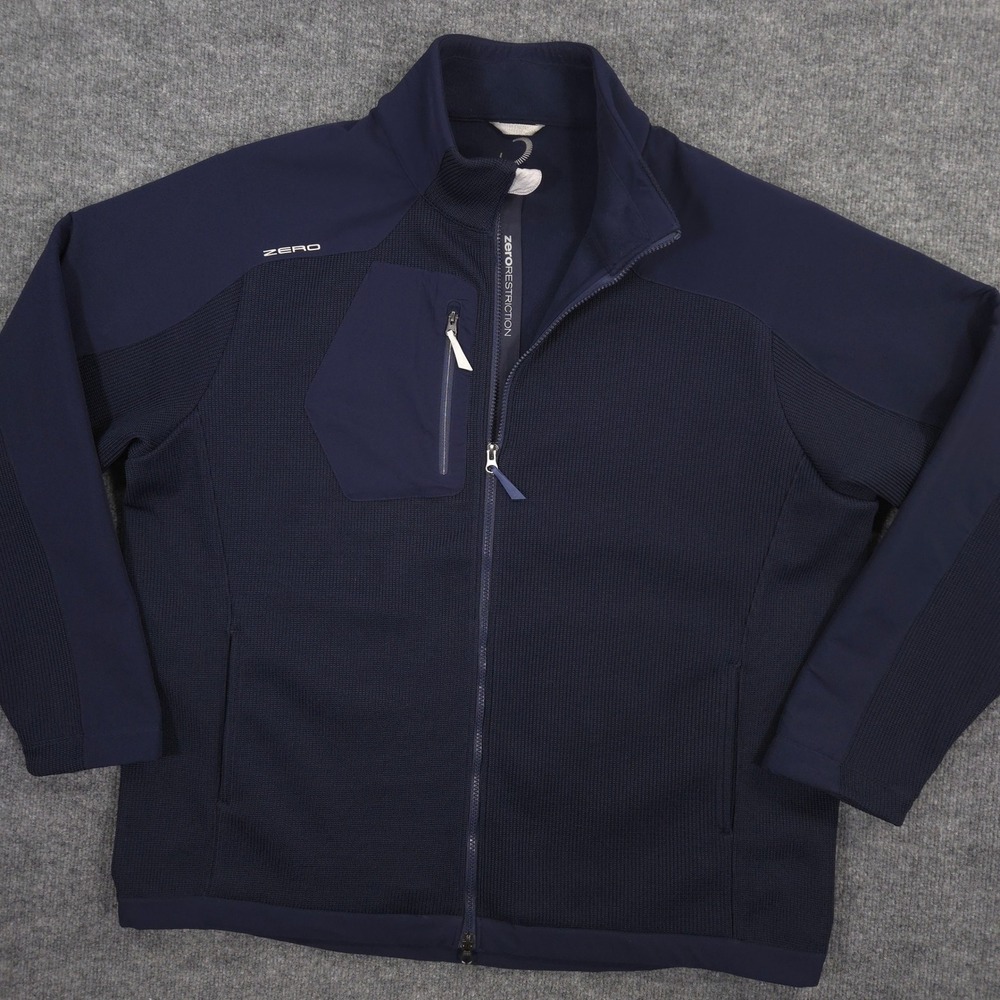 Zero Restriction Jacket Mens XXL Navy Knit Hybrid Fleece Lined Performance Golf